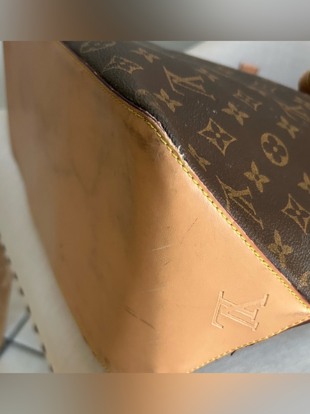 Brown Monogram Canvas Tote in Brown and Tan - Picture 5 of 9